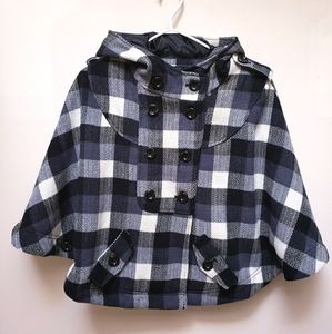 Pea Coat Poncho with Hood